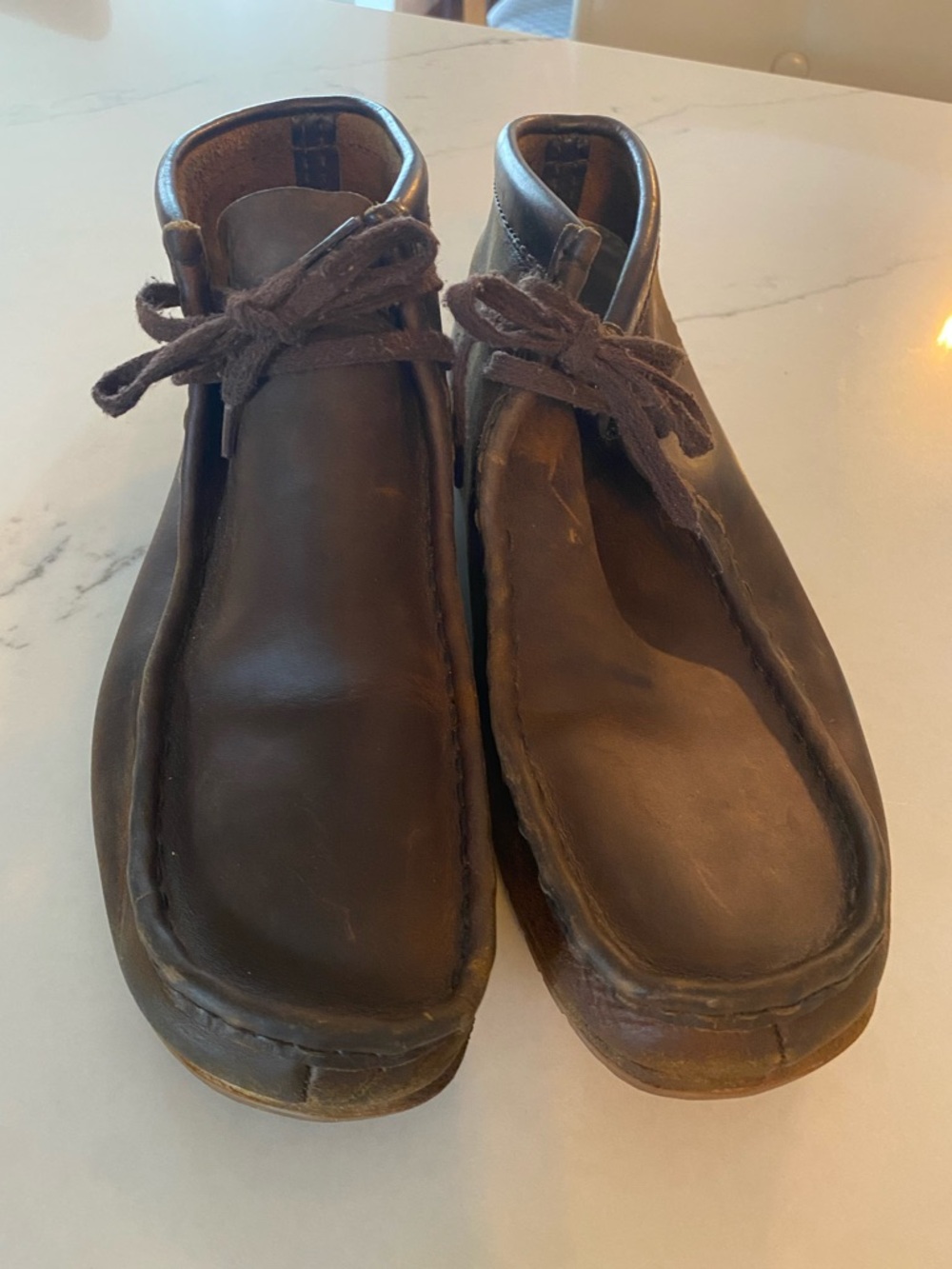 Clarks Wallabees Size 9 1/2 Men's Brown Leather Chukka Boots Academia Preppy Y2K